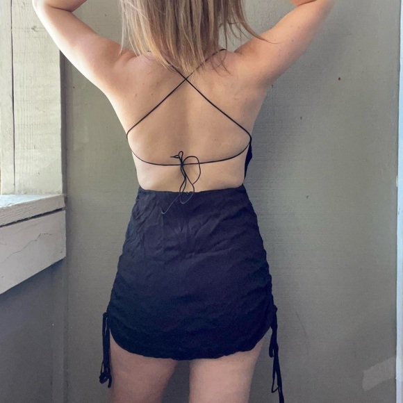 Verge Girl Black Side Ruched Mini Dress - Picture 4 of 5